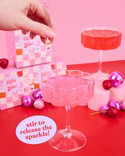 xo, Fetti x Art of Sucre Cotton Candy Glitter Drink Bombs - 4 pc Cherry Flavor, Red + Pink Edible Glitter | Bachelorette Decorations, Birthday Party Favor, Bridal Shower Supplies, Bridesmaid Gift, 21st Bday, Goodie Bag - Image 4