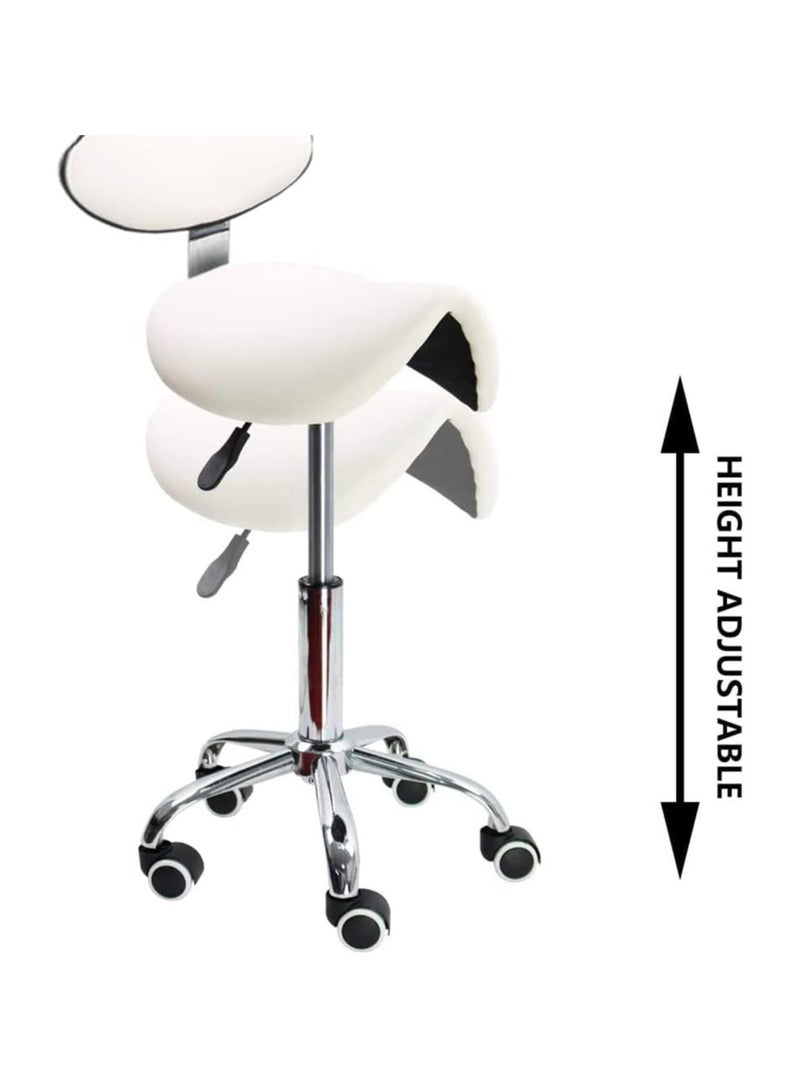 brunson Saddle Chair Ergonomic Liftable Dentist Chair Upholstered Rolling Work Stool Chair with Adjustable Backrest for Massage Clinic Beauty Salon  - Image 5