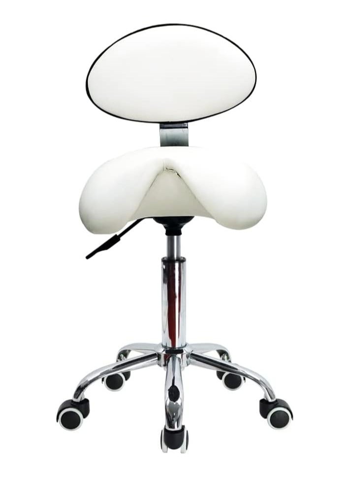 brunson Saddle Chair Ergonomic Liftable Dentist Chair Upholstered Rolling Work Stool Chair with Adjustable Backrest for Massage Clinic Beauty Salon  - Image 1