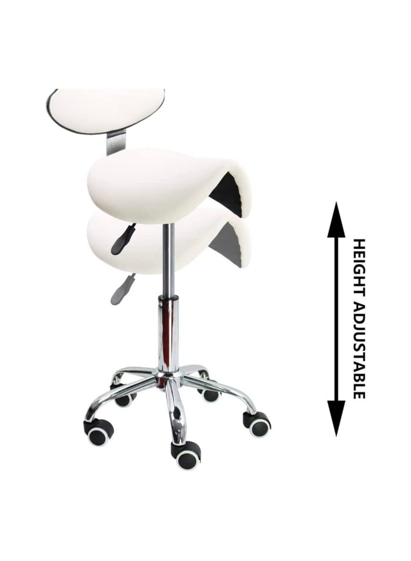 brunson Saddle Chair Ergonomic Liftable Dentist Chair Upholstered Rolling Work Stool Chair with Adjustable Backrest for Massage Clinic Beauty Salon  - Image 3