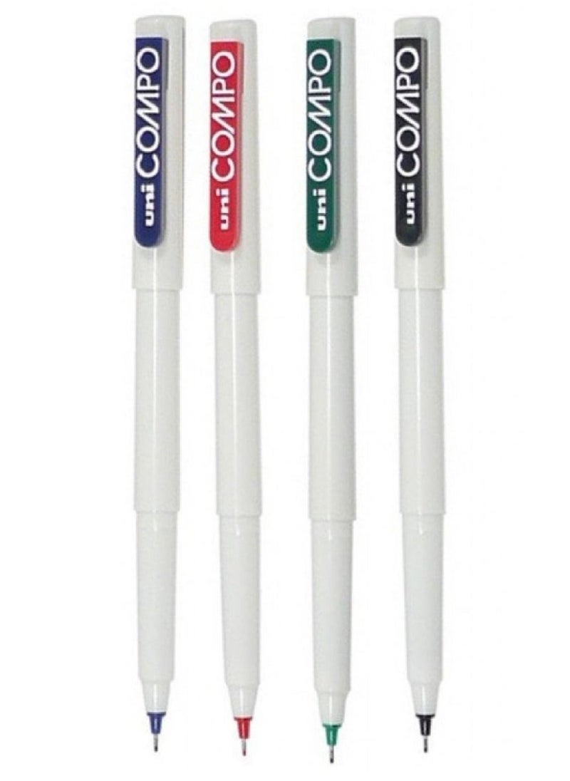 Uniball - 4-Piece Uni Compo Ultra Fine Pen Multicolor - Image 1