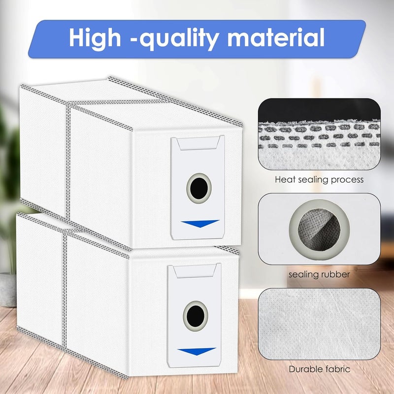 9 أكياس غبار بديلة من M12 Pro+ متوافقة مع ECOVACS DEEBOT T30 Omni / T30 Pro Omni / Yeedi M12 Pro+ / T30 / T30 MAX للمكنسة الكهربائية، مع طبقة فلتر كربون نشط، مجموعة ملحقات أكياس الغبار - Image 5