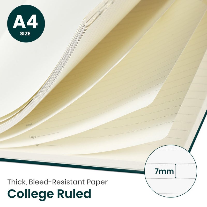 Taja Large Spiral Lined Journal for Women, 8.5" x 11" Notebooks for Work Collge Ruled, A4 Aesthetic Cute Journaling Notebooks for Writing, Plastic Cover, Evergreen Elegance - Image 2