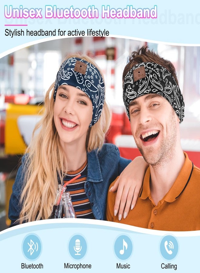BULYPAZY 2-Pack Sleeping Headphones, Bluetooth 5.4 Headband Headphones, Wireless Bluetooth Headband for Yoga, Running, Workout, Travel, Sports, Unique Presents for Adult Teens - Black&Blue - Image 3
