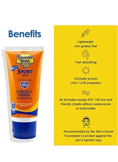 BANANA BOAT Banana Boat Sport Ultra Sunscreen Lotion-SPF100-UVA/UVB Protection-Clinically Proven- Very Water & Sweat Resistant-Lightweight-Non Greasy-Quick Absorption-Protection from Skinburn Damage-90ml  - Image 3