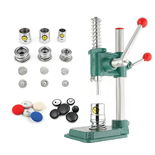 POWLAB Fabric Button Maker Machine,Button Maker Handmade Fabric Covered Button DIY Tool,Upholstery Fabric Covered Button Maker Kit with 300 Pcs Buttons and 3 Molds (18, 25, 30mm) for Clothes,Doll - Image 1