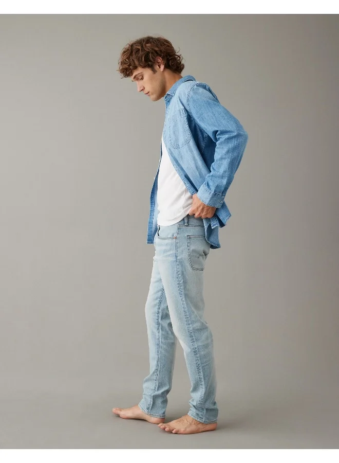 American Eagle Light Wash Ultrasoft Athletic Regular Fit Jeans
