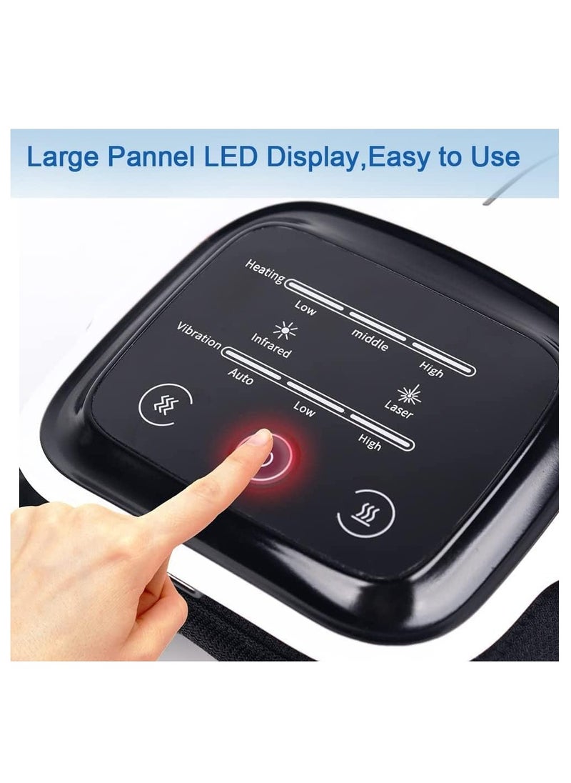 TIGER - Knee Massager with Heat, Vibration & LED Display || Smart Wearable Knee Massage Device for Arthritis Relief, Joint Pain, Injury Recovery, Swelling & Stiffness –- Rechargeable Electronic Therapy Massager for Men & Women – Portable & Adjustable, Black - Image 1