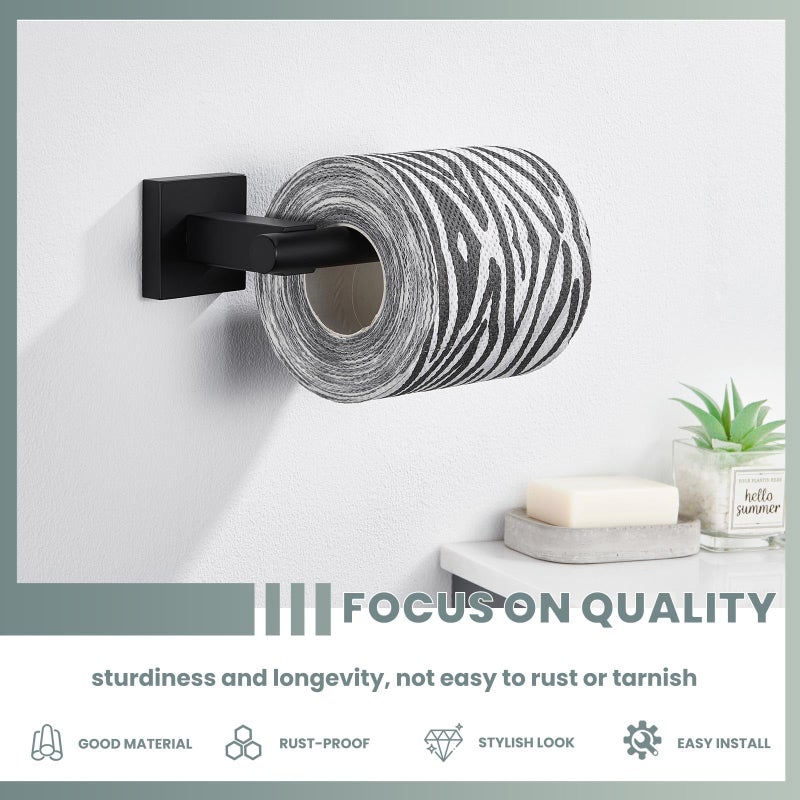 Suyar Matte Black Toilet Paper Holder Wall Mount  SUS 304 Stainless Steel Toilet Roll TP Holder for Bathroom - Image 3