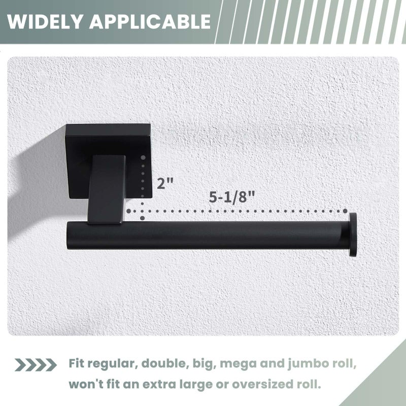 Suyar Matte Black Toilet Paper Holder Wall Mount  SUS 304 Stainless Steel Toilet Roll TP Holder for Bathroom - Image 4