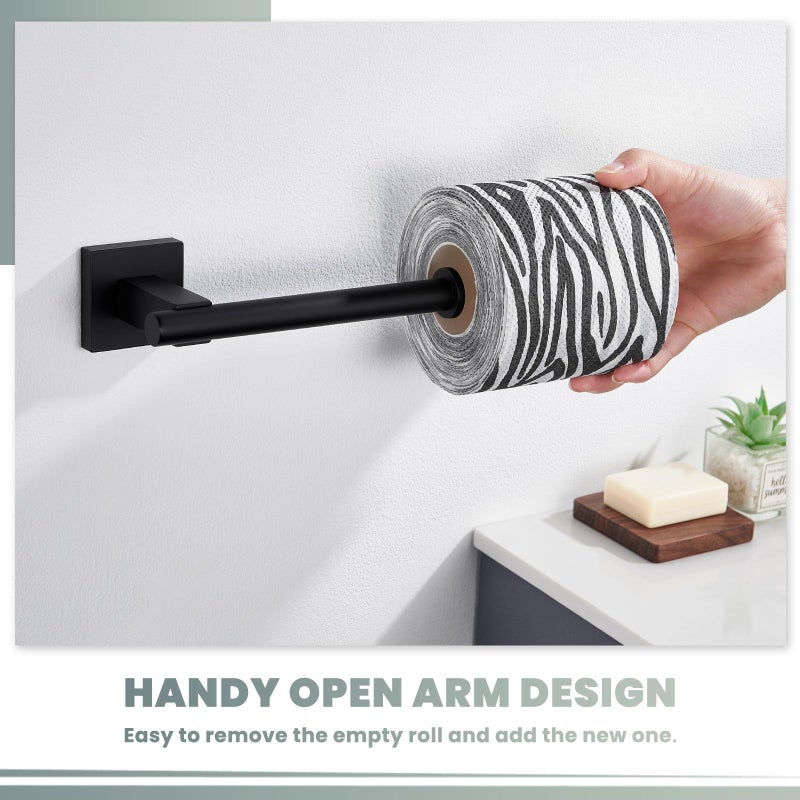 Suyar Matte Black Toilet Paper Holder Wall Mount  SUS 304 Stainless Steel Toilet Roll TP Holder for Bathroom - Image 5