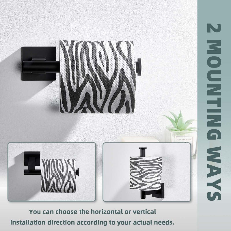 Suyar Matte Black Toilet Paper Holder Wall Mount  SUS 304 Stainless Steel Toilet Roll TP Holder for Bathroom - Image 2