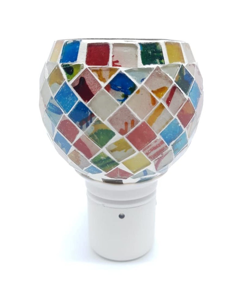 MAYUKH DEALTRADE LTD. Mayukh Beautiful Diamond Mirror Multicolour Ceramic Kapoor DaniAroma Oil Burner Cum Night Lamp with Switch inBuilt OnOff Button for Heating Design On The Kapoordani May Vary  - Image 2