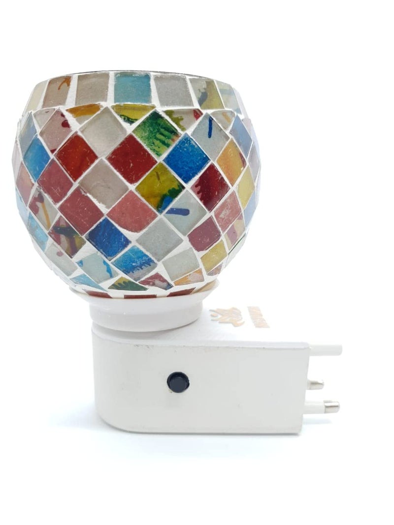 MAYUKH DEALTRADE LTD. Mayukh Beautiful Diamond Mirror Multicolour Ceramic Kapoor DaniAroma Oil Burner Cum Night Lamp with Switch inBuilt OnOff Button for Heating Design On The Kapoordani May Vary  - Image 4