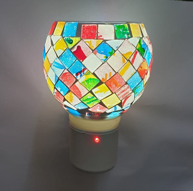 MAYUKH DEALTRADE LTD. Mayukh Beautiful Diamond Mirror Multicolour Ceramic Kapoor DaniAroma Oil Burner Cum Night Lamp with Switch inBuilt OnOff Button for Heating Design On The Kapoordani May Vary  - Image 1