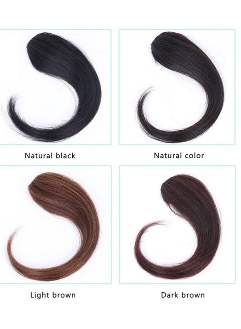 إستيل مقطع غير مرئي من الانفجارات الطويلة المستقيمة المصنوعة يدويًا في الانفجارات الجانبية شعر بشري بمظهر طبيعي وتمديد قطعة شعر بني داكن - Image 2