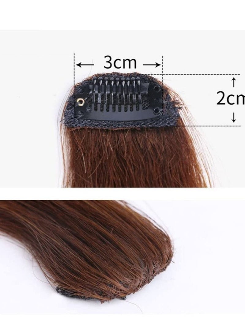 إستيل مقطع غير مرئي من الانفجارات الطويلة المستقيمة المصنوعة يدويًا في الانفجارات الجانبية شعر بشري بمظهر طبيعي وتمديد قطعة شعر بني داكن - Image 3