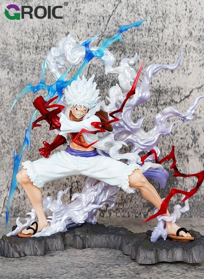 GROIC Luffy Anime Figure, One Piece Figure, Gear 5 Luffy Figure, 11-Inch Wink gk Luffy Anime Figure, Artist King Collection, Wink Luffy Anime Figure, PVC Character Collection Model Doll Toy One Piece Luffy - Image 2
