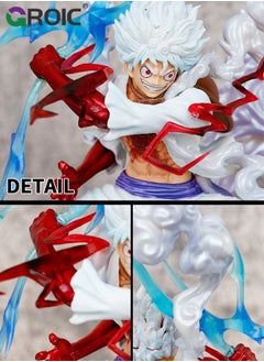 GROIC Luffy Anime Figure, One Piece Figure, Gear 5 Luffy Figure, 11-Inch Wink gk Luffy Anime Figure, Artist King Collection, Wink Luffy Anime Figure, PVC Character Collection Model Doll Toy One Piece Luffy  - Image 4