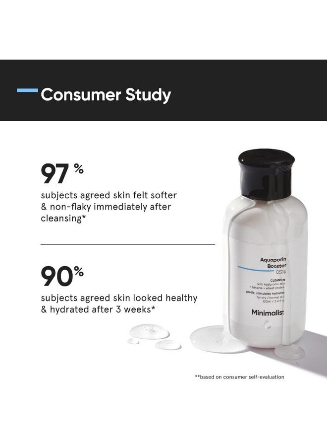 منيماليست معزز أكوابورين بنسبة 5% | غسول للوجه للبشرة الجافة بحمض الهيالورونيك | مرطب | خالٍ من الكبريتات | منظف غير مجفف | للنساء والرجال (100 مل)  - Image 2