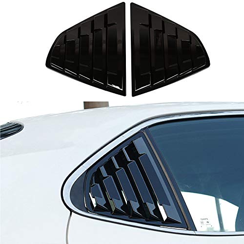 XITER 2PCS ABS Carbon Fibre Racing Style ABS Rear Side Window Louvers Air Vent Scoop Shades Cover Blinds for Toyota Camry 2018 2019 2020 2021 2022 2023 2024 (Mirror Black) - Image 1