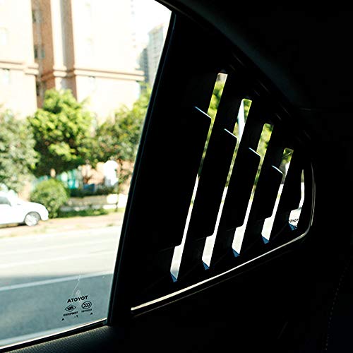 XITER 2PCS ABS Carbon Fibre Racing Style ABS Rear Side Window Louvers Air Vent Scoop Shades Cover Blinds for Toyota Camry 2018 2019 2020 2021 2022 2023 2024 (Mirror Black) - Image 3
