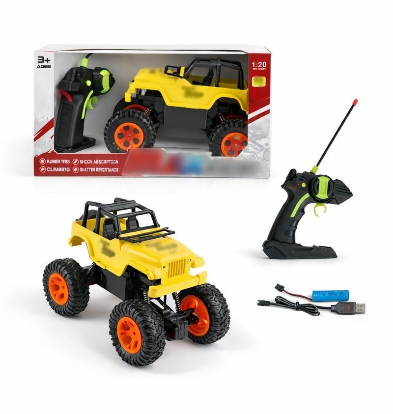 O2. 1:20 Scale Remote Control Off-Road Climbing Car with Rubber Tires and Shock Absorption Suspension – R/C Forward and Backward All-Terrain Vehicle Toy for Kids Age 3+ - Image 1
