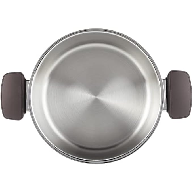 Korkmaz Kappa Silver 3L Casserole 20X10Cm Tempered Glass Lid Polished Finish - Image 3