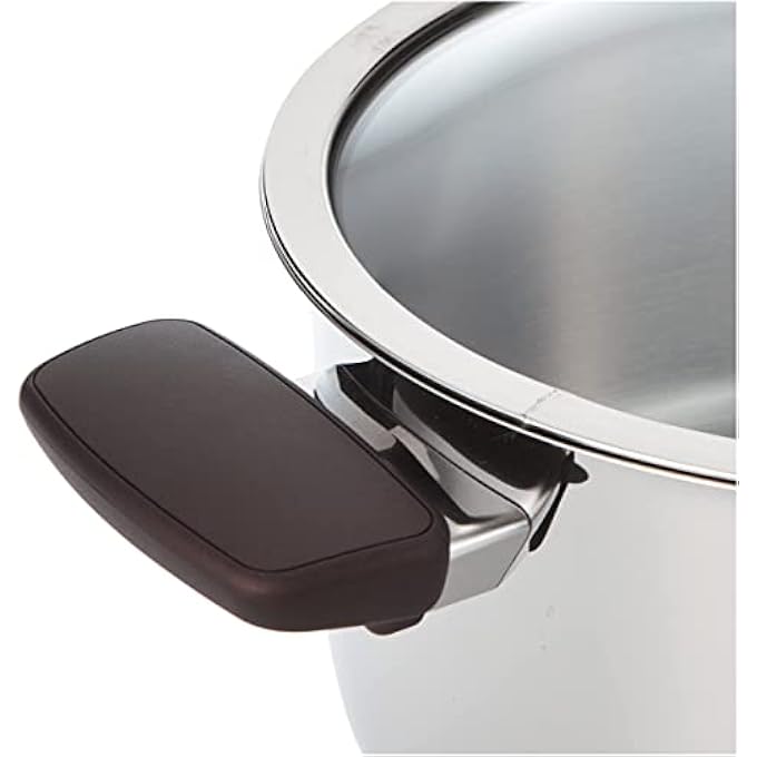 Korkmaz Kappa Silver 3L Casserole 20X10Cm Tempered Glass Lid Polished Finish - Image 4