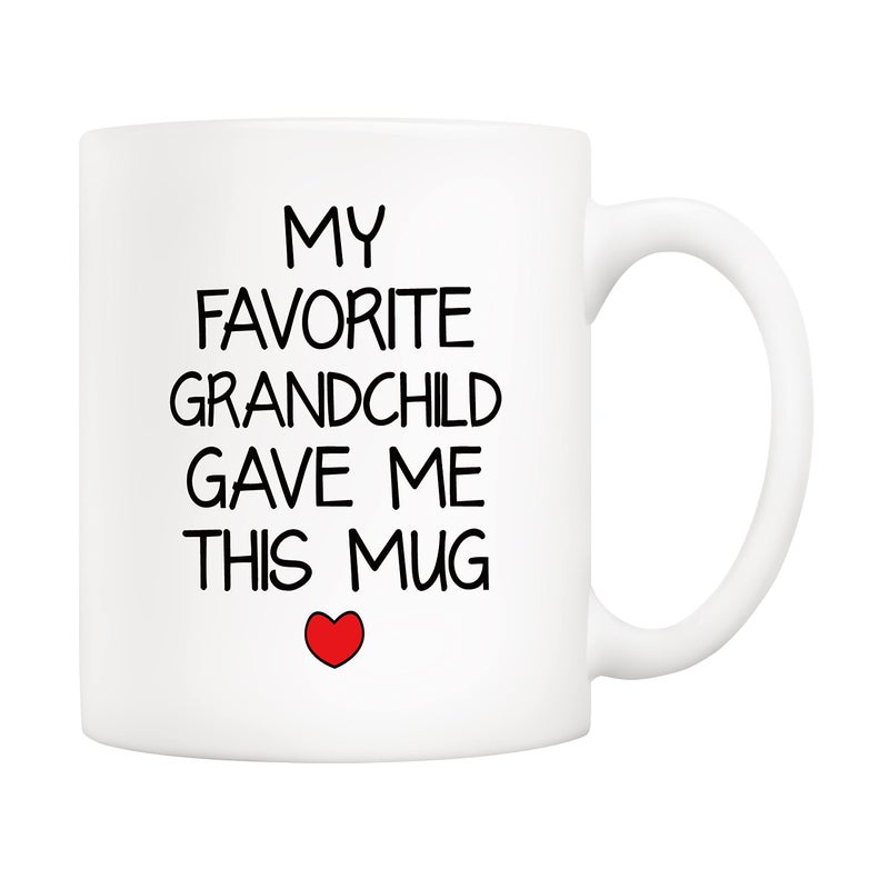 5Aup My Favorite Grandchild Gave Me This Mug Christmas Gifts, Grandpa Grandma Cup from Grandkids, Granddaughter, Grandson - Gift for Grandparents, Men, Women 11 Oz - Image 1