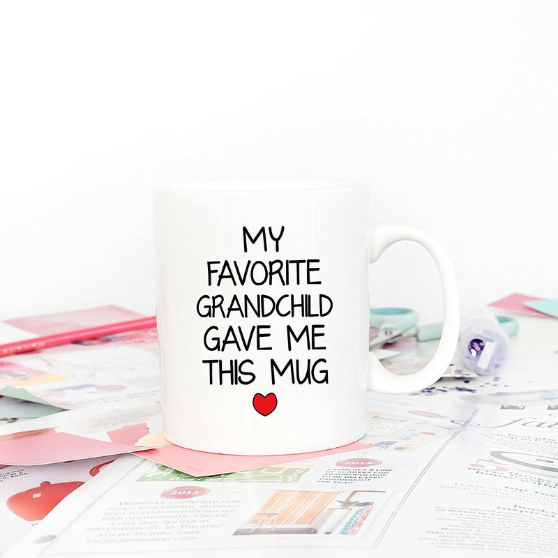 5Aup My Favorite Grandchild Gave Me This Mug Christmas Gifts, Grandpa Grandma Cup from Grandkids, Granddaughter, Grandson - Gift for Grandparents, Men, Women 11 Oz - Image 4