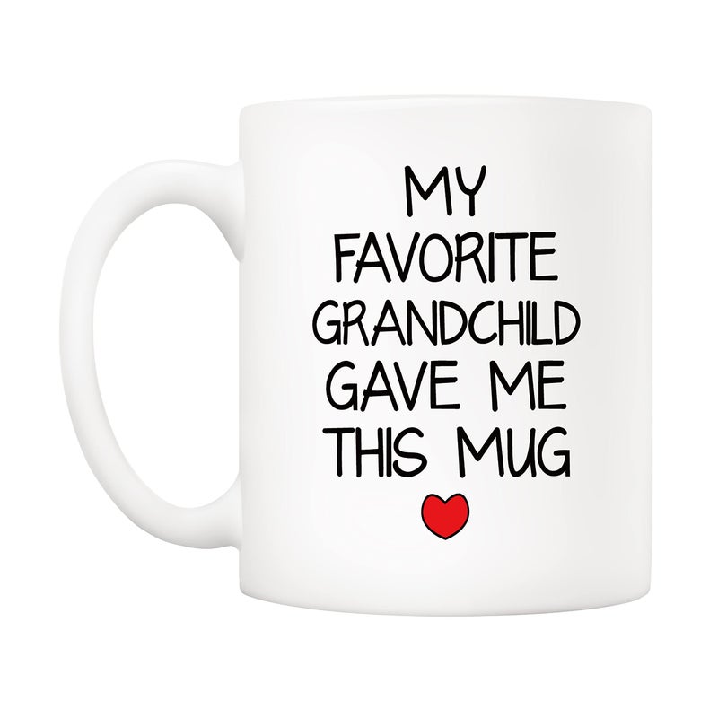 5Aup My Favorite Grandchild Gave Me This Mug Christmas Gifts, Grandpa Grandma Cup from Grandkids, Granddaughter, Grandson - Gift for Grandparents, Men, Women 11 Oz - Image 2