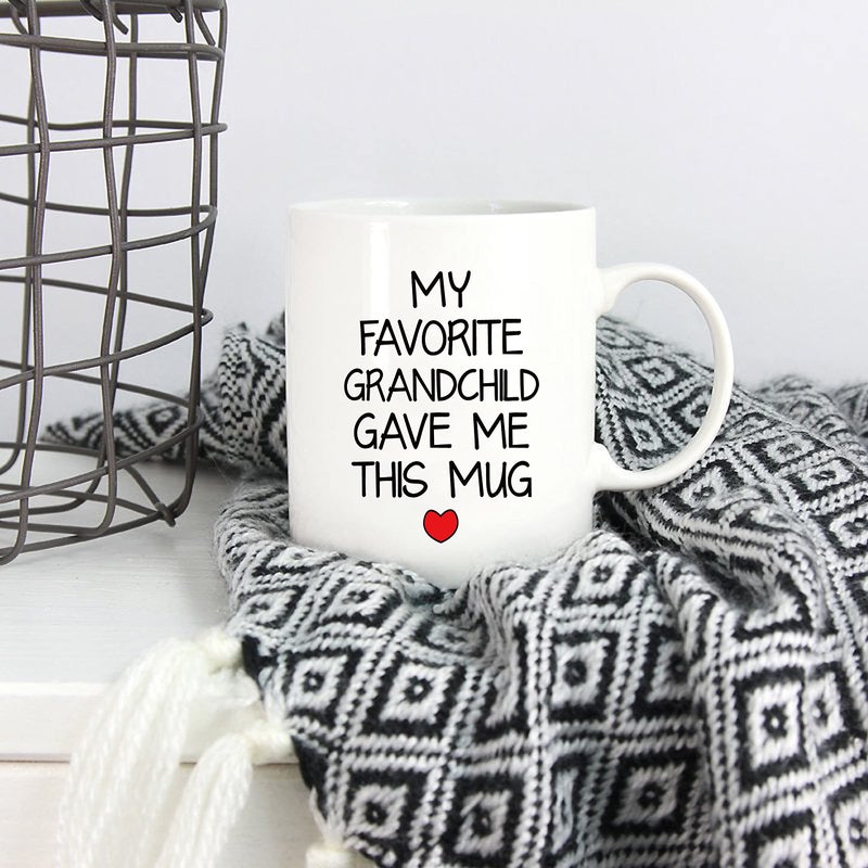 5Aup My Favorite Grandchild Gave Me This Mug Christmas Gifts, Grandpa Grandma Cup from Grandkids, Granddaughter, Grandson - Gift for Grandparents, Men, Women 11 Oz - Image 5