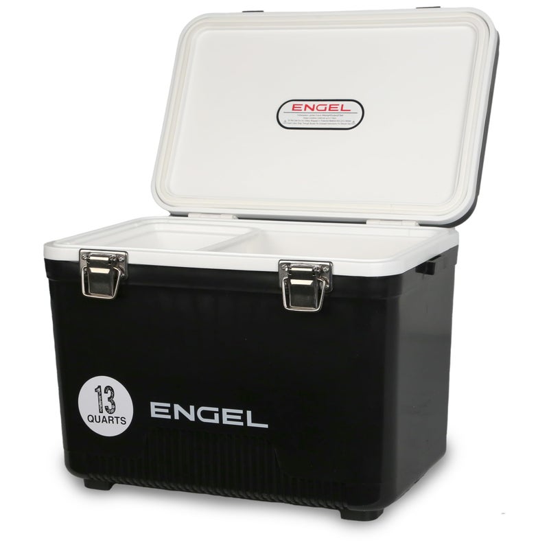 Engel UC13 13 Quart Leak-Proof, Air Tight, Drybox Cooler and Small Hard Shell Lunchbox for Men and Women in Black - Image 1