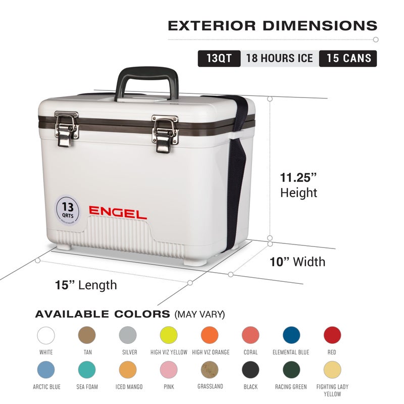 Engel UC13 13 Quart Leak-Proof, Air Tight, Drybox Cooler and Small Hard Shell Lunchbox for Men and Women in Black - Image 2