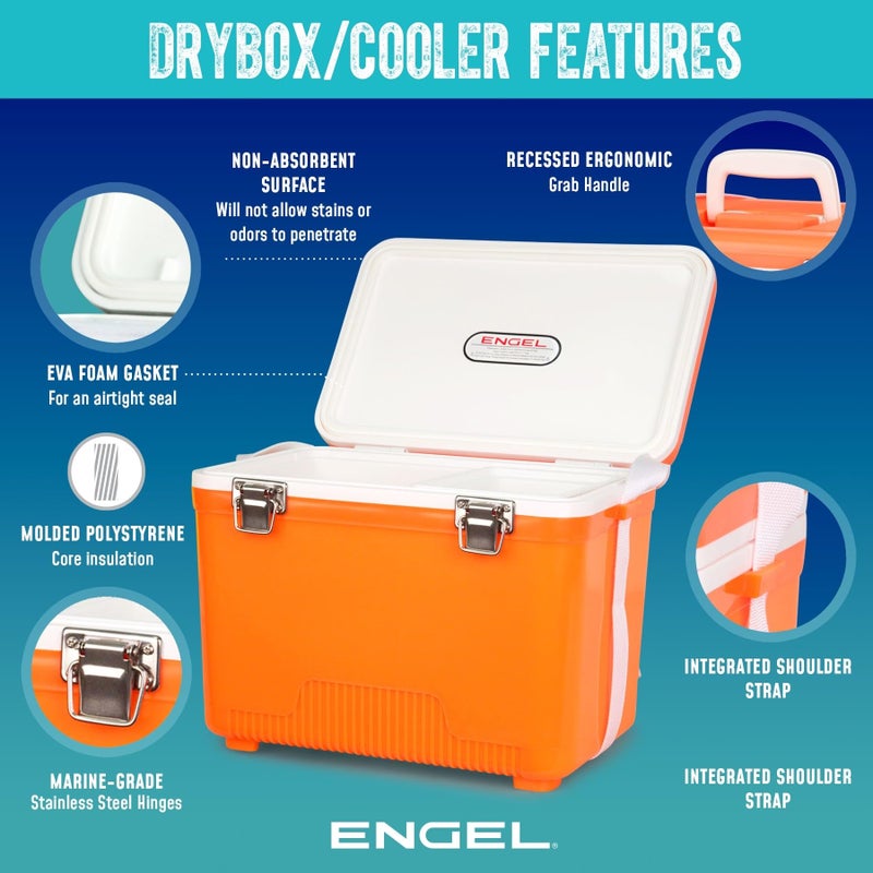 Engel UC13 13 Quart Leak-Proof, Air Tight, Drybox Cooler and Small Hard Shell Lunchbox for Men and Women in Black - Image 4