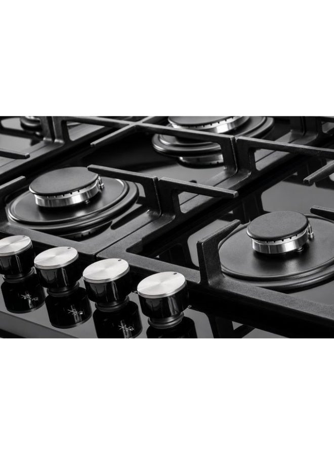 هانس مسطح غاز بلت إن مقاس 90 سم  Maxi+ FullZone -شعلات  6  - شعلتا Wok من SABAF - صمامات غاز SABAF إيطالية - زجاج مقوى 8 مم - إشعال تلقائي InstantFlame - نظام أمان كامل للغاز FFD وحوامل من الحديد الزهر - ستانلس ستيل - BROGHO 9L4GWM GB GB SF - Image 3