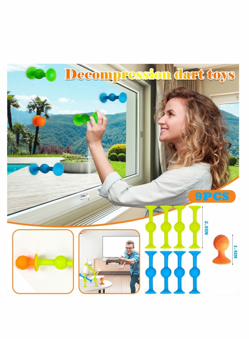 Excefore Pop Sucker Toys,  Silicone Target Marker and Darts Funny Toy Set, Outdoor Competitive Games, Release Stress Family Interactive Toy, for Glass, Metal, Plastic and Multiple Surfaces - Image 5