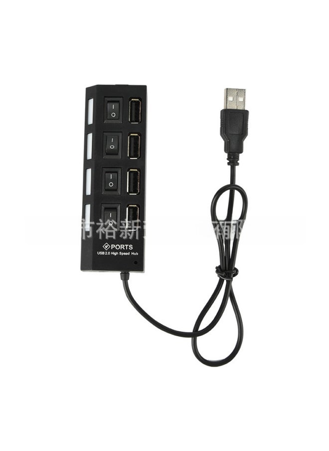 Generic High-speed 4-port Usb Hub Independent Switch Multi-interface Usb Splitter Hub Digital Computer/usb Hub/usb-Number Of Interfaces:4 Black  - Image 5