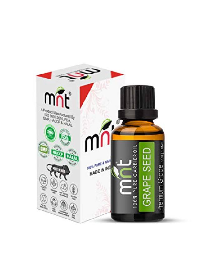 MNT Grape Seed ColdPressed Carrier Oil 100% Pure & l Oil for Acne Face Body Healthy Skin and Hair Growth (30ML) - Image 3