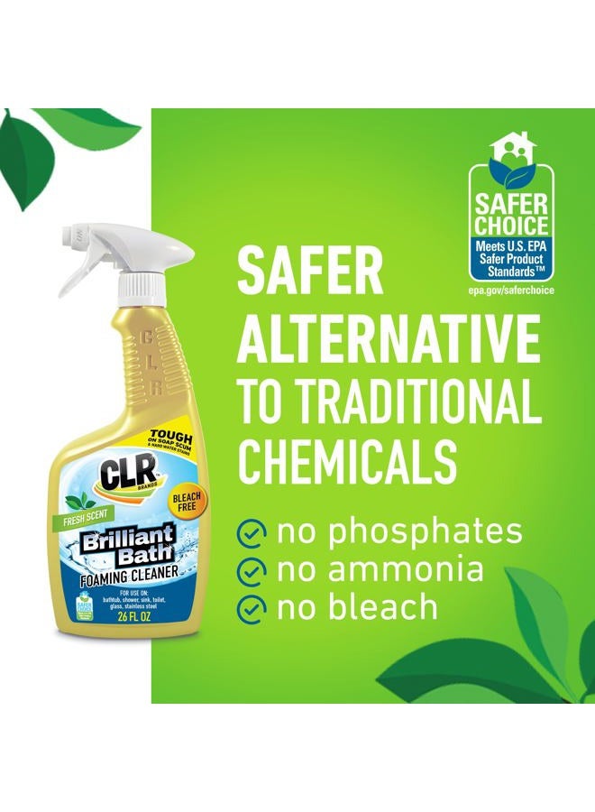 CLR Brilliant Bath Foaming Bathroom Cleaner Spray - Dissolves Calcium, Lime, and Soap Scum - Fresh Scent, 26 Ounce Bottle (Pack of 4) - Image 3
