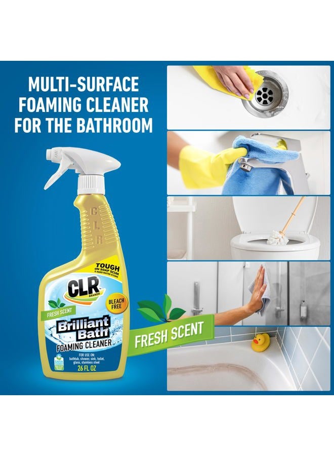 CLR Brilliant Bath Foaming Bathroom Cleaner Spray - Dissolves Calcium, Lime, and Soap Scum - Fresh Scent, 26 Ounce Bottle (Pack of 4) - Image 2