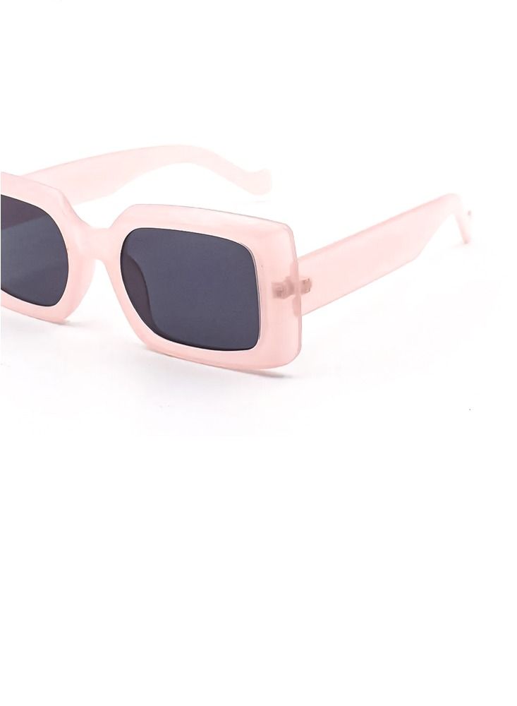 نظارة شمسية مستطيلة للنساء، وردي / رمادي |  نظارات شمسية - Image 4