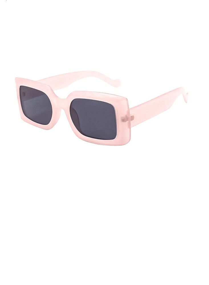نظارة شمسية مستطيلة للنساء، وردي / رمادي |  نظارات شمسية - Image 1