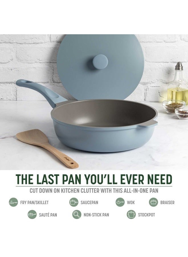 Goodful All-in-One Pan, Nonstick, Durable Cast Aluminum Body and Lid, Multipurpose Design replaces your fry, deep sauté or skillet, sauce pan, jumbo cooker, saucier and more, Dishwasher Safe Pots and Pans Set - Image 2
