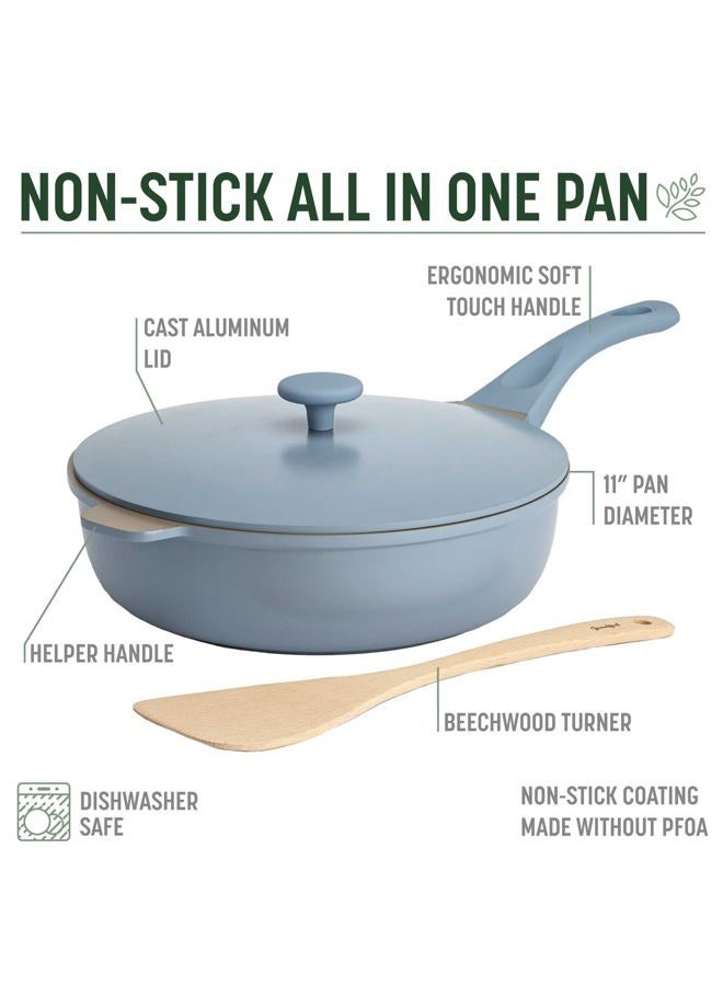 Goodful All-in-One Pan, Nonstick, Durable Cast Aluminum Body and Lid, Multipurpose Design replaces your fry, deep sauté or skillet, sauce pan, jumbo cooker, saucier and more, Dishwasher Safe Pots and Pans Set - Image 4