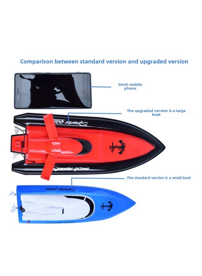 Remote Control Boat Can Be Launched High-speed Speedboat Children Boy Wireless Electric Water Toy Ship Model-Color:Remote Control Speedboat  Blue-Specifications:1 Rechargeable Battery  - Image 5