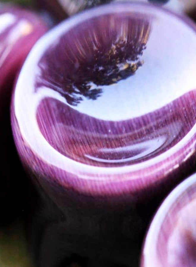 Pierced Owl Natural Purple Cat's Eye Concave Stone Saddle Plugs, Sold as a Pair (25mm (1")) - Image 4