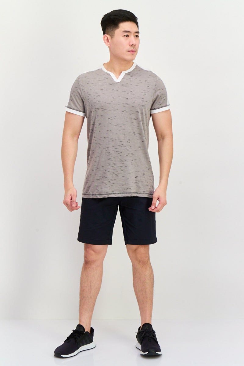 Company Eighty One Men V-Neck Short Sleeve Heather T-Shirt, Grey - Image 3