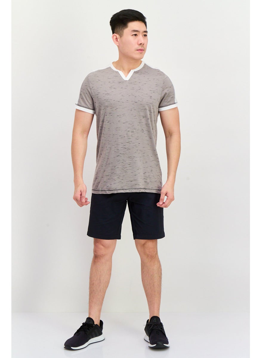 Men V-Neck Short Sleeve Heather T-Shirt, Grey - pzsku/Z9EB60F37096132CEF3A6Z/45/_/1737642094/1754e1a2-5afa-433d-aa6f-ce9828ba20e0